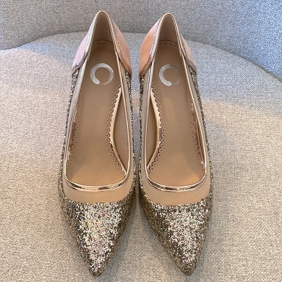 New! Rose gold glitter heels - Journee Collection - Picture 4 of 7